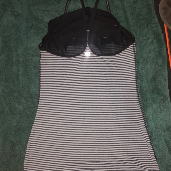 Lululemon Black and gray striped racer back tank - Picture 2 of 2